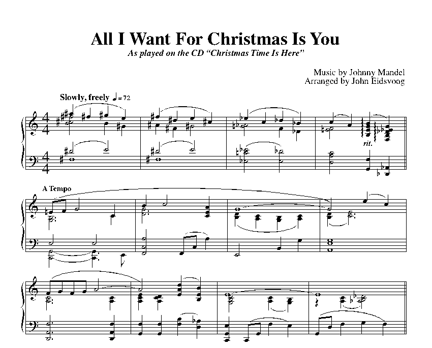 All I Want For Christmas Is You (sheet music)